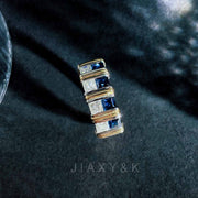 Natural Sri Lanka Sapphire Diamond Ring D1.05ct d0.73ct. 18K Royal Blue