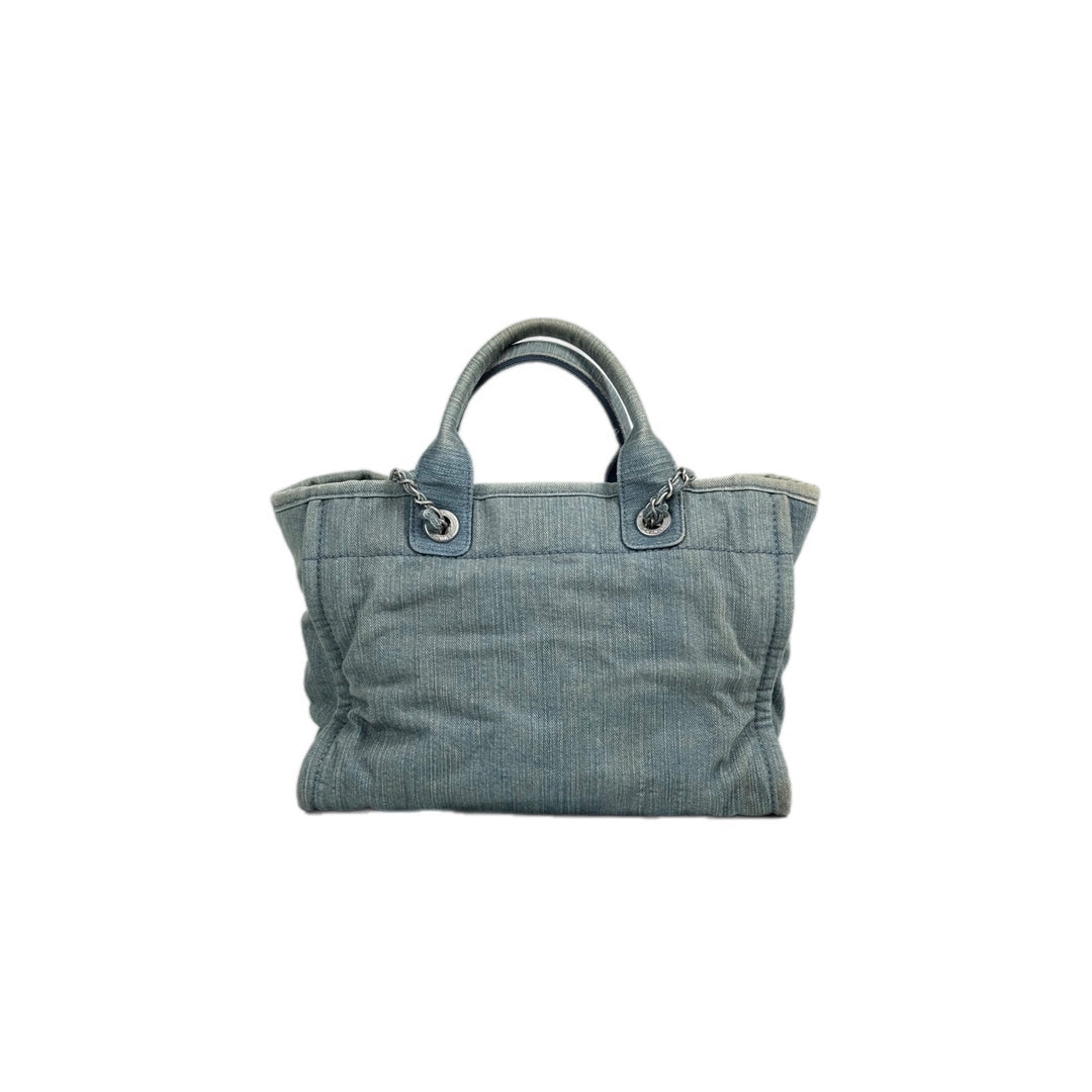 Chanel Deauville Tote Blue Denim Small