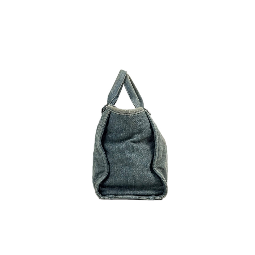 Chanel Deauville Tote Blue Denim Small