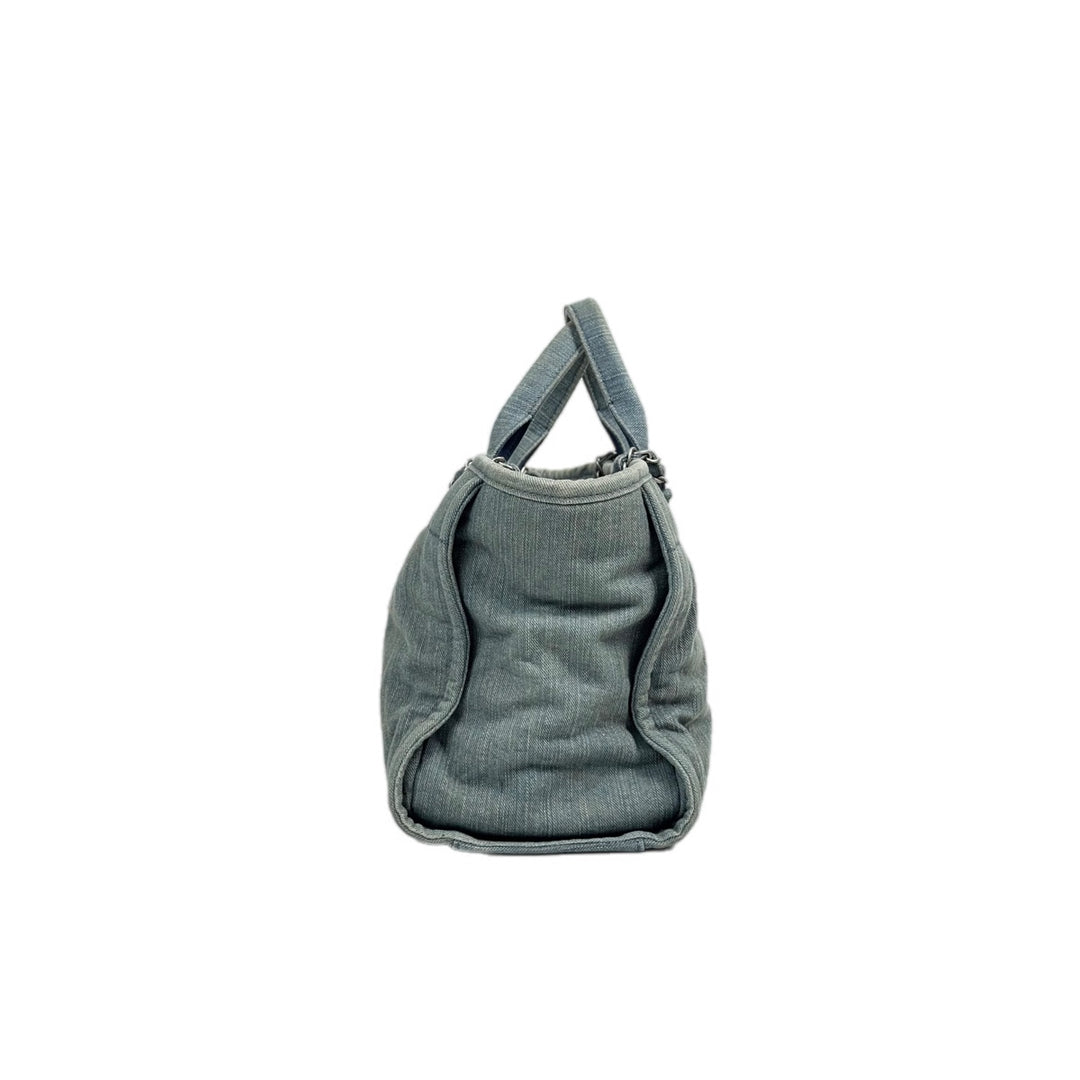 Chanel Deauville Tote Blue Denim Small