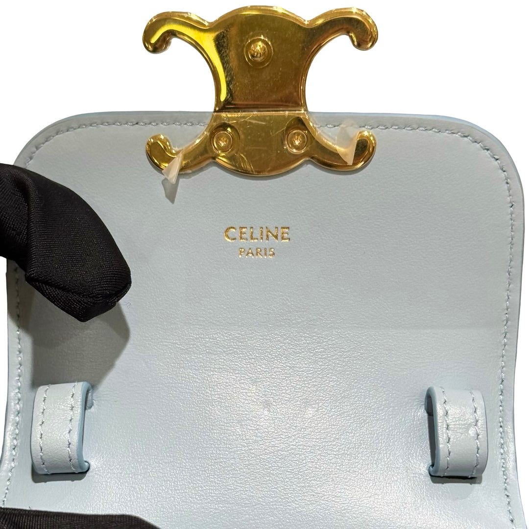 Celine Triomphe Mini Corssbody Bag Blue Calfskin