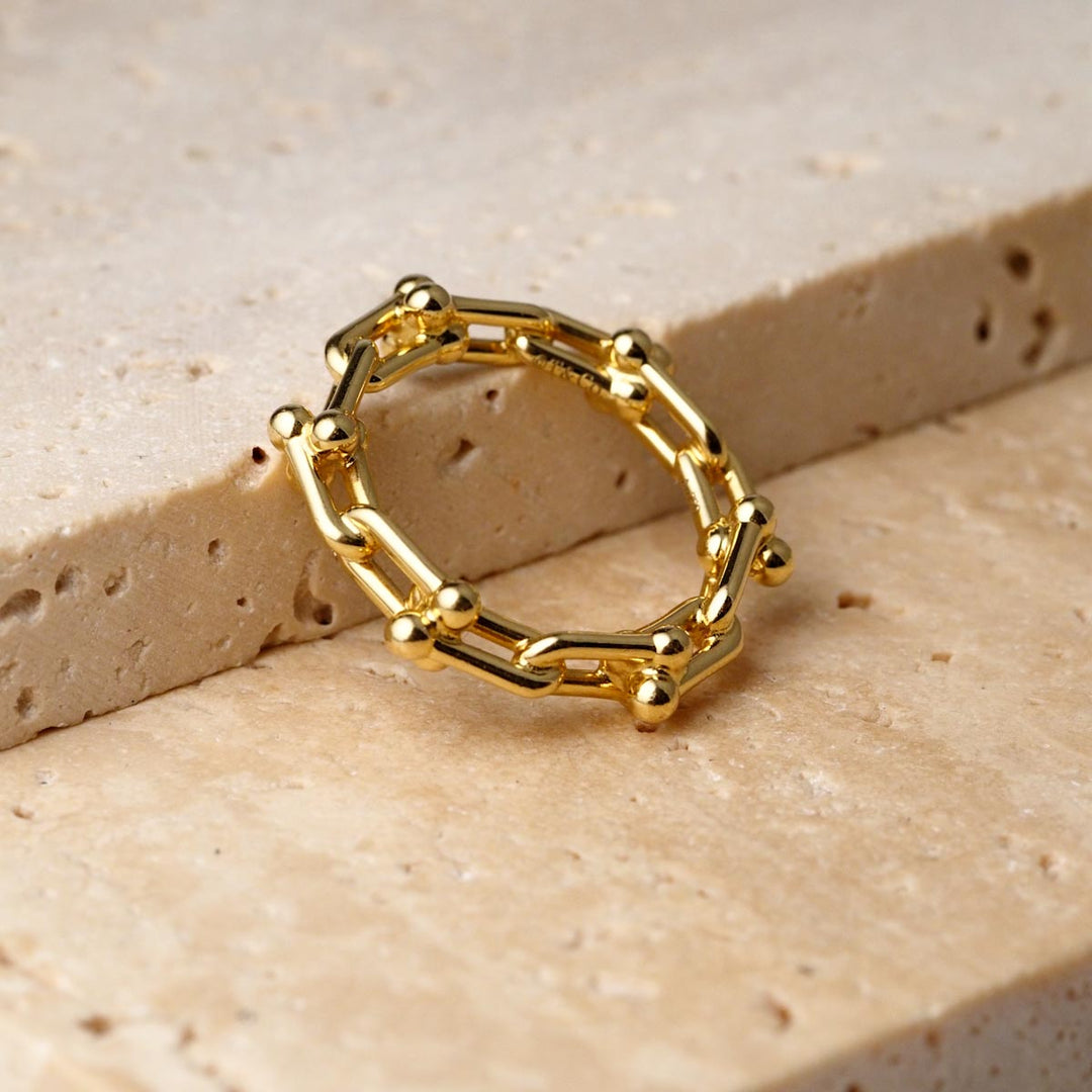 Tiffany HardWear 18k Yellow Gold Micro Link Ring #13