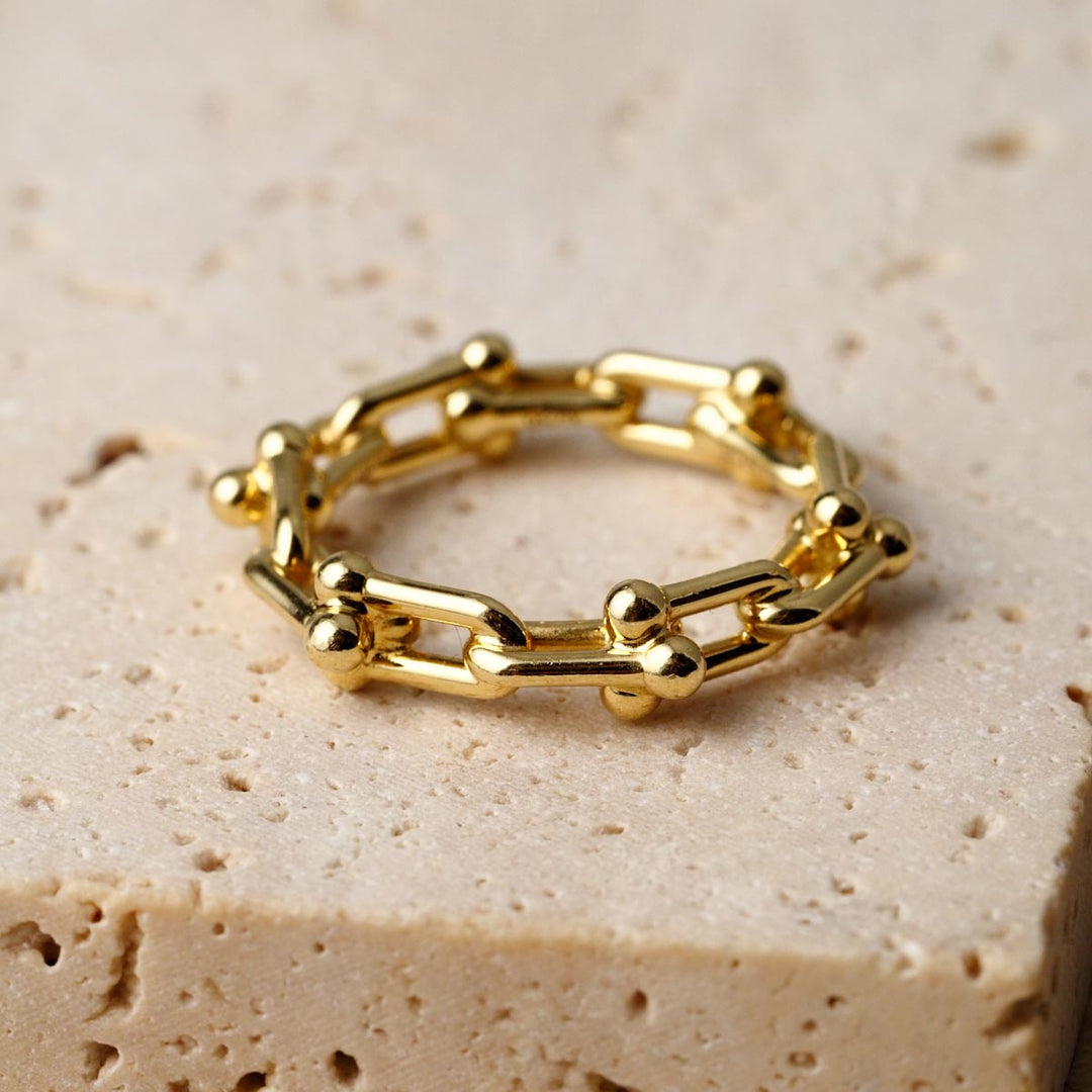 Tiffany HardWear 18k Yellow Gold Micro Link Ring #13