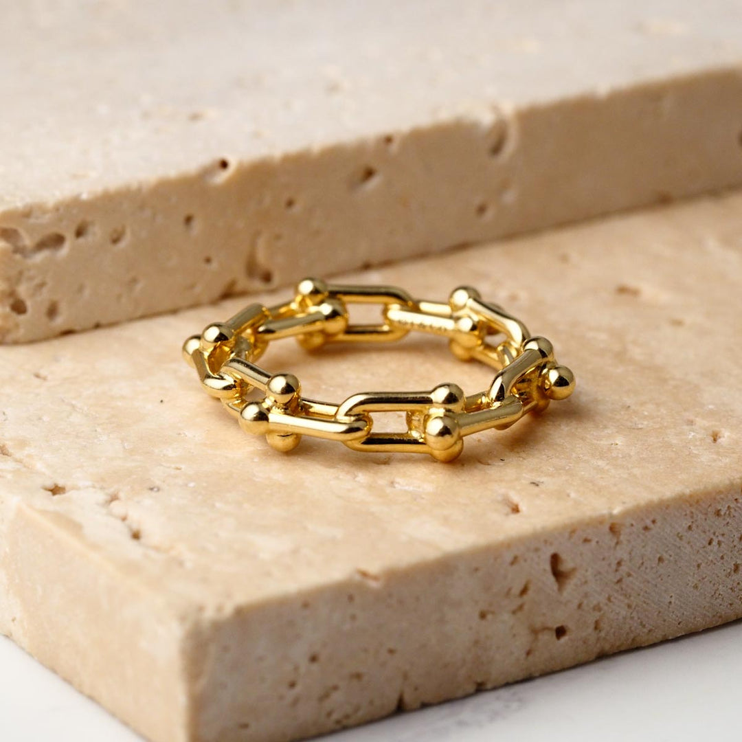 Tiffany HardWear 18k Yellow Gold Micro Link Ring #13