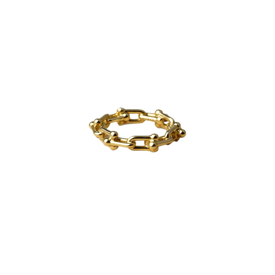 Tiffany HardWear 18k Yellow Gold Micro Link Ring #13