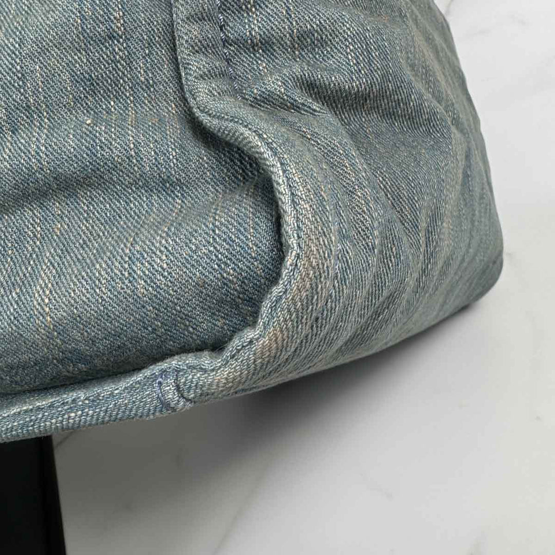 Chanel Deauville Tote Blue Denim Small