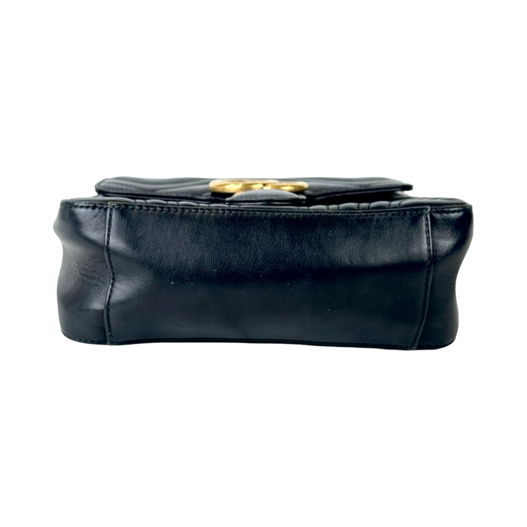 Gucci Marmont Small Black Top Handle Bag