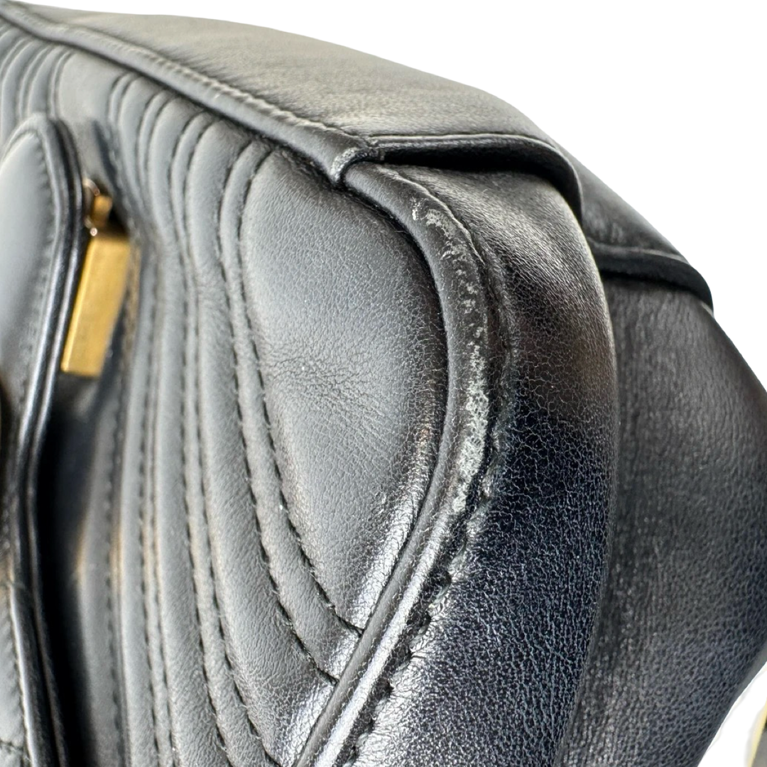 Gucci Marmont Small Black Top Handle Bag