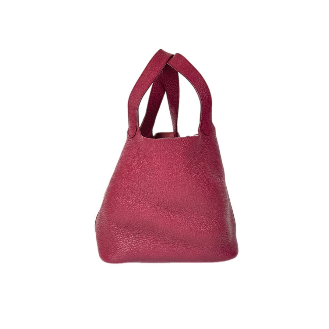 Hermes Burgundy Picotin 22cm Bag No Key