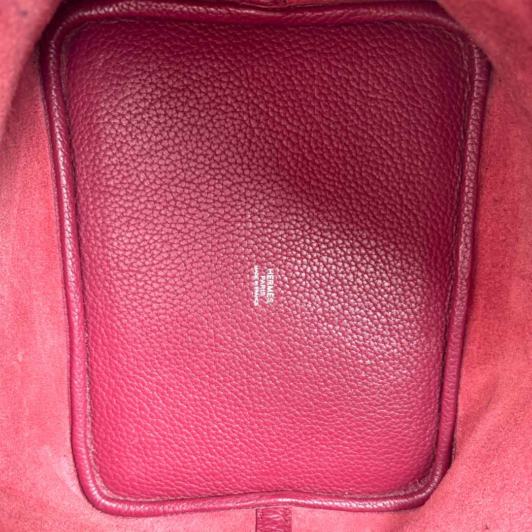 Hermes Burgundy Picotin 22cm Bag No Key