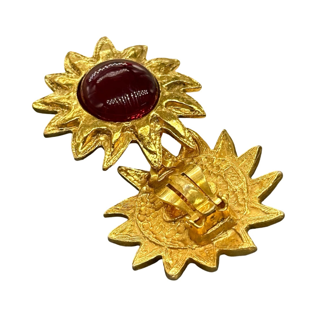 Chanel Red Vintage Earring Clip