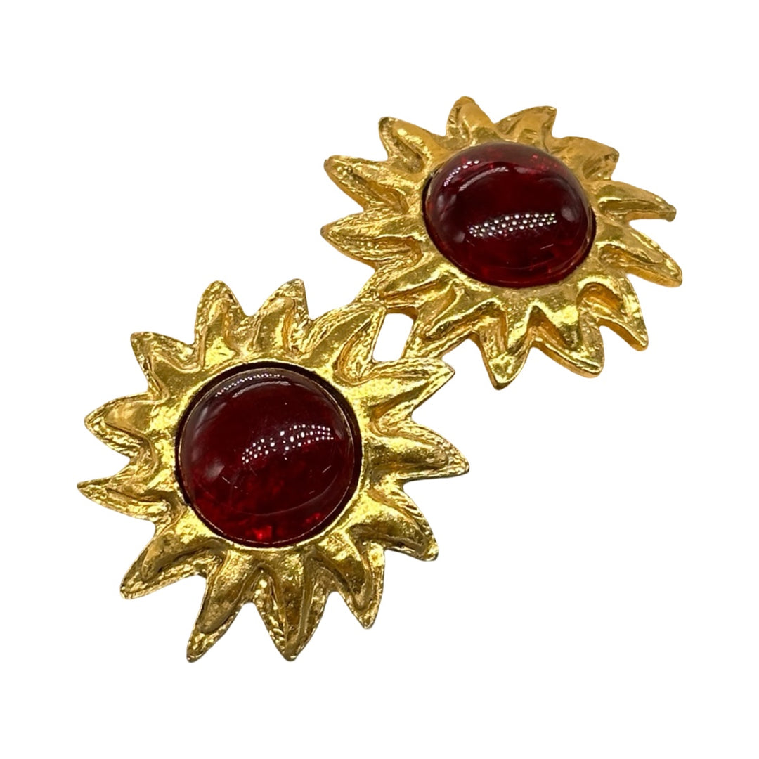 Chanel Red Vintage Earring Clip