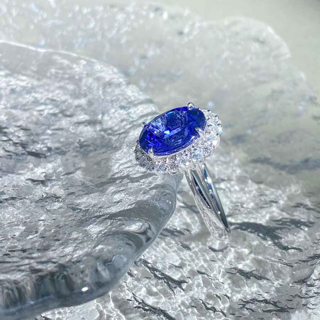 Natural Tanzanite Diamond Ring D4.925ct d0.60ct,18K