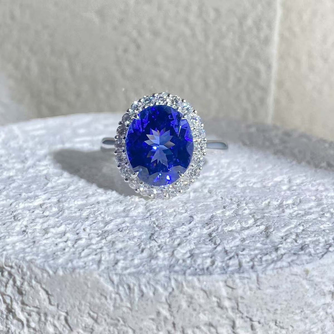 Natural Tanzanite Diamond Ring D4.925ct d0.60ct,18K