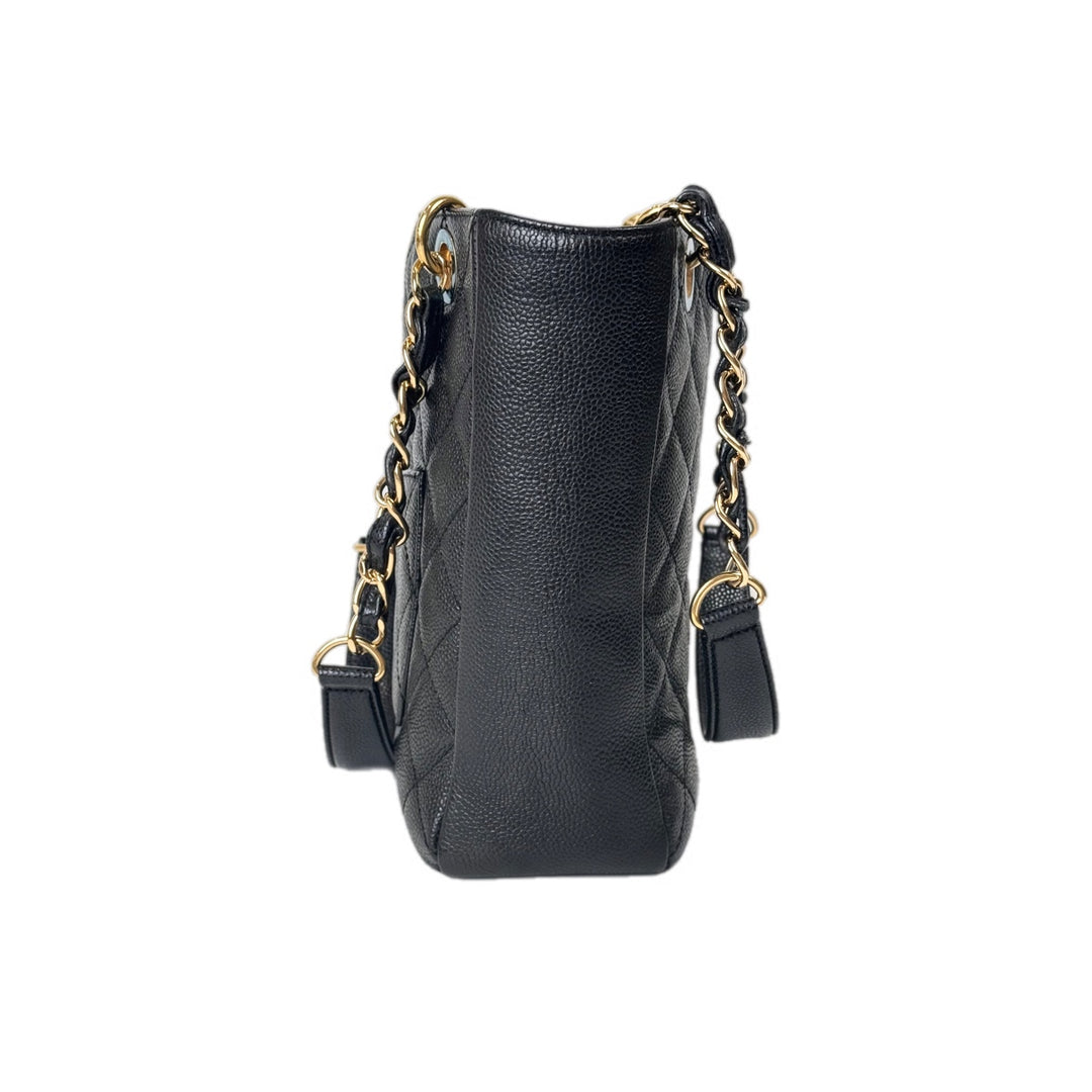 Chanel Tote GST Black Gold Caviar Bag