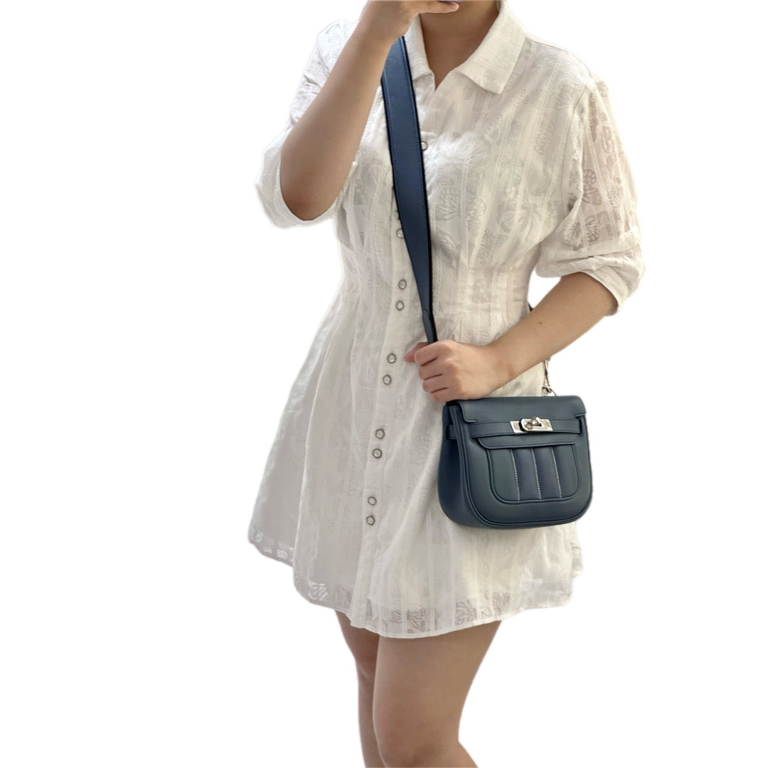 Hermes  Blue Berline Bag Swift 7C