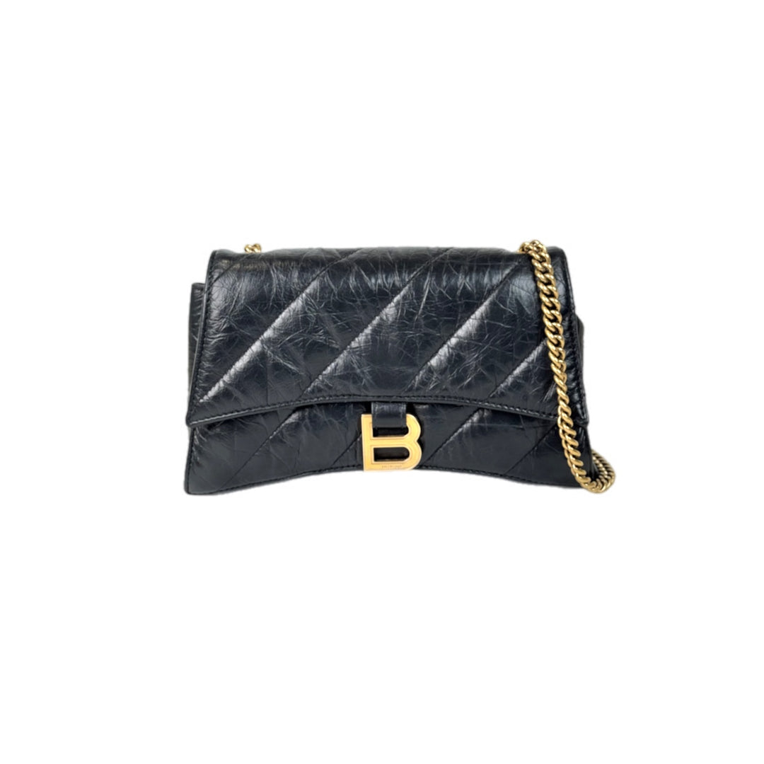 Balenciaga Crush Bag Small Black Calfskin