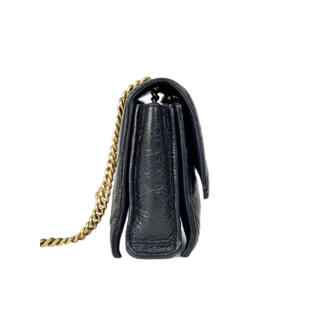 Balenciaga Crush Bag Small Black Calfskin