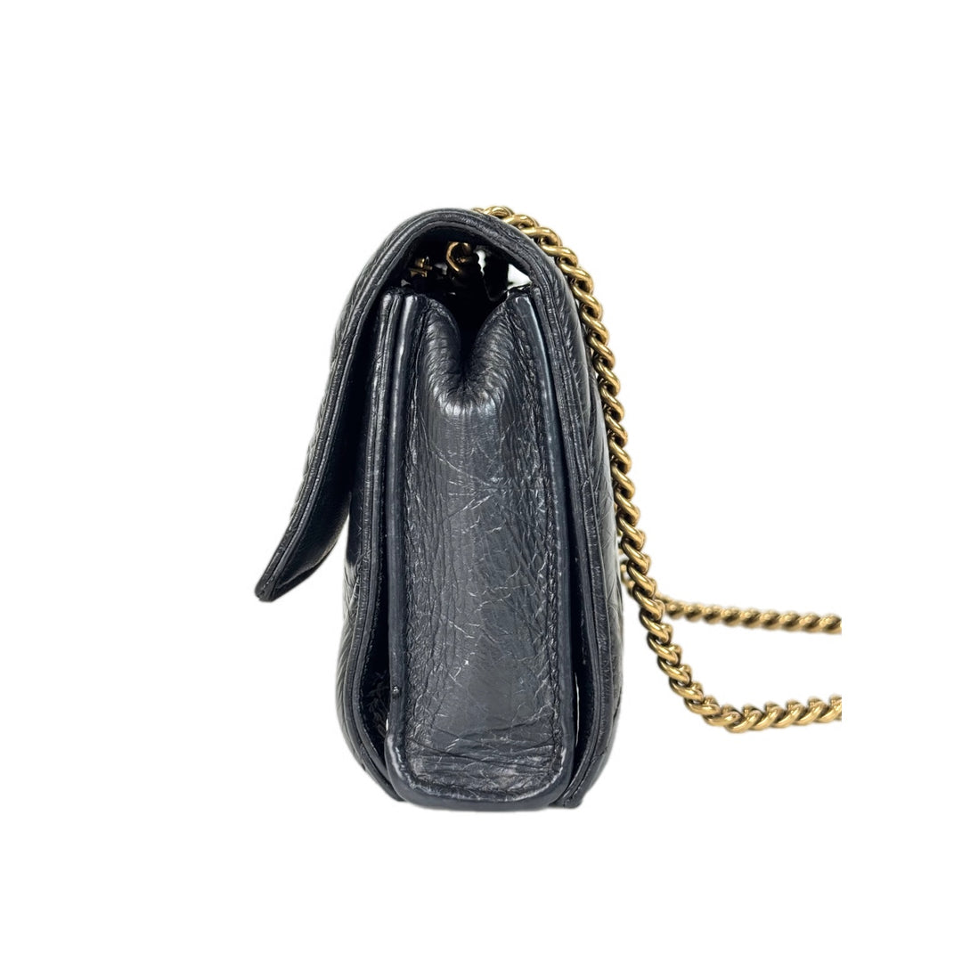 Balenciaga Crush Bag Small Black Calfskin