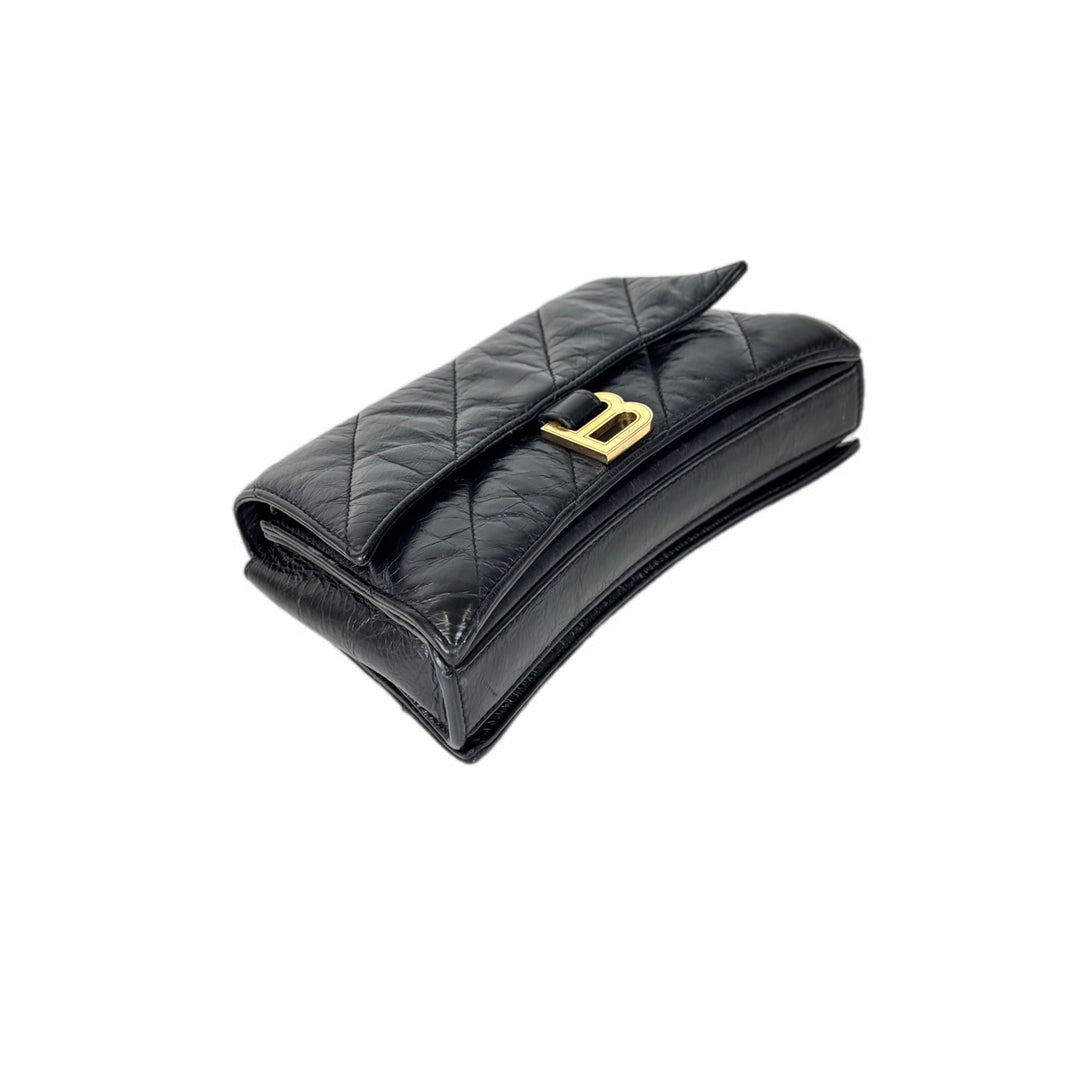 Balenciaga Crush Bag Small Black Calfskin