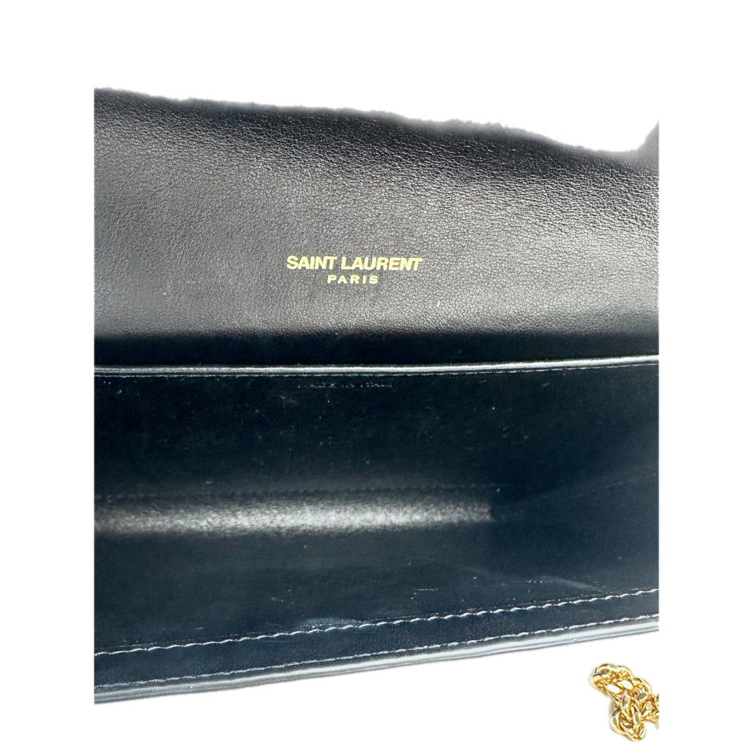 YSL Black Crocodile Wallet On Chain Bag