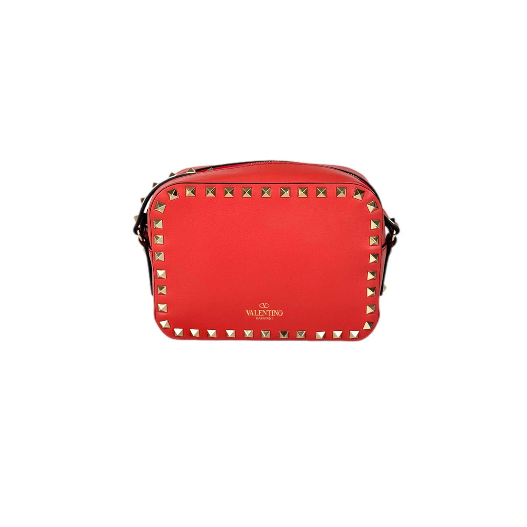 Valentino Garavani Rockstud Camera Stud Bag Red