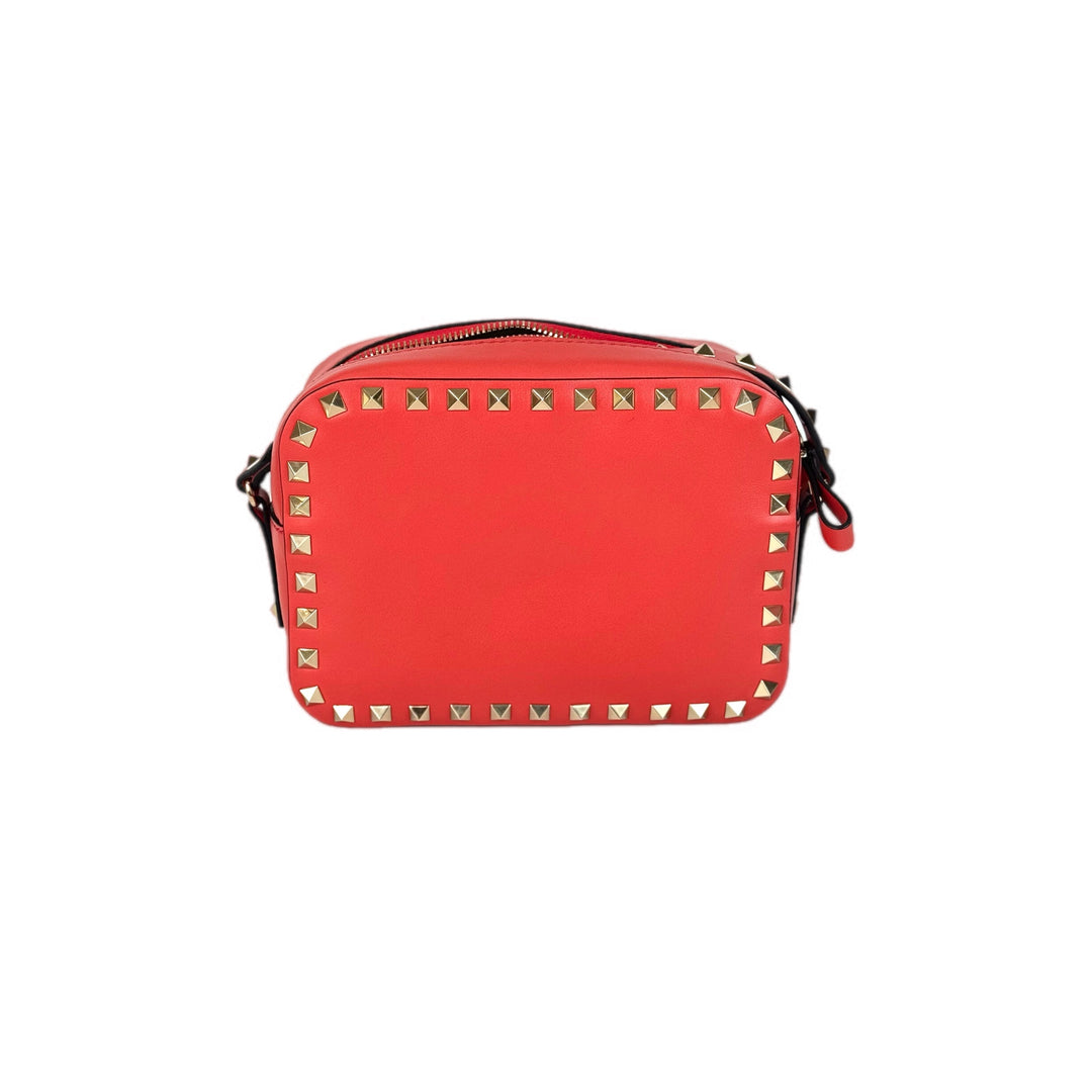 Valentino Garavani Rockstud Camera Stud Bag Red