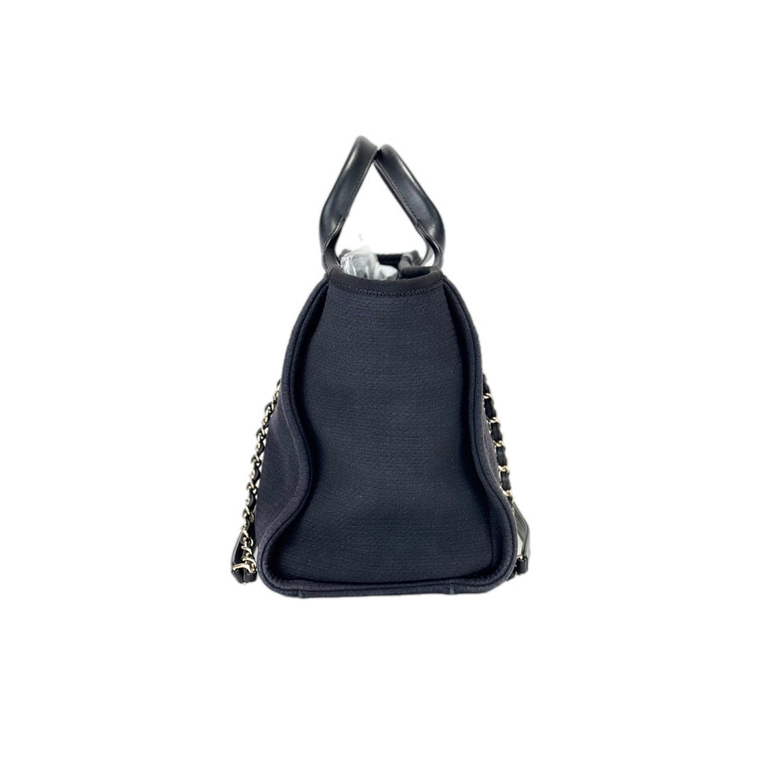 Chanel Dark Blue Deauville Small Tote Bag