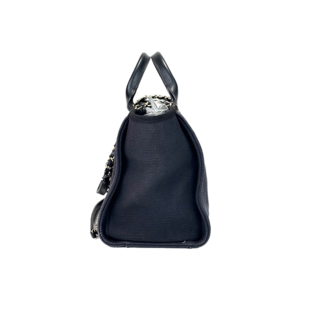 Chanel Dark Blue Deauville Small Tote Bag
