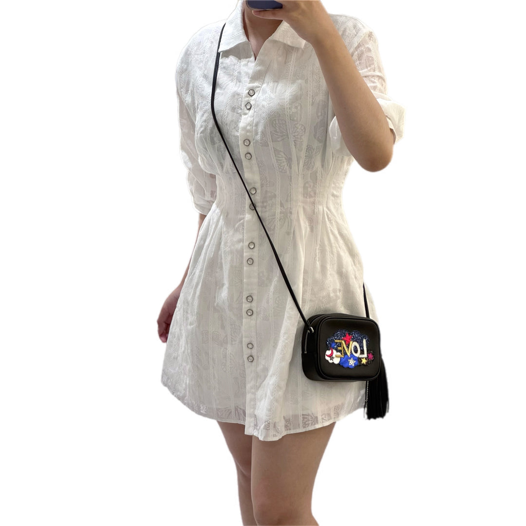 YSL Love Sequins Purse Black Bag