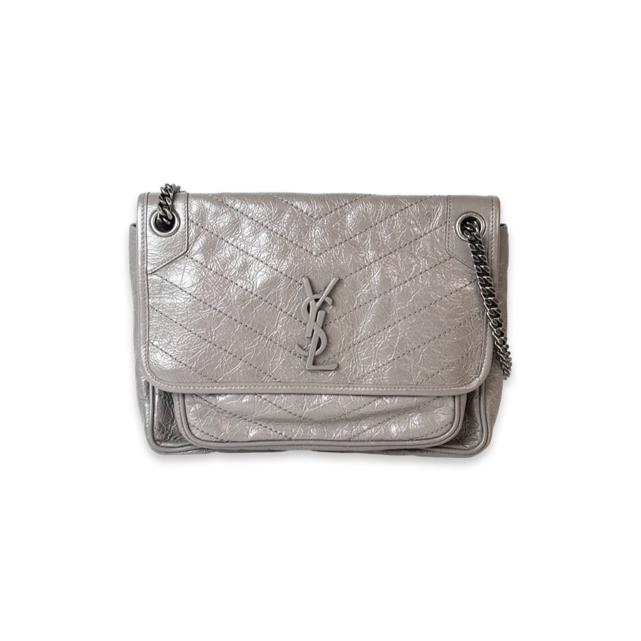 YSL Niki Medium 27.9cm Grey Bag
