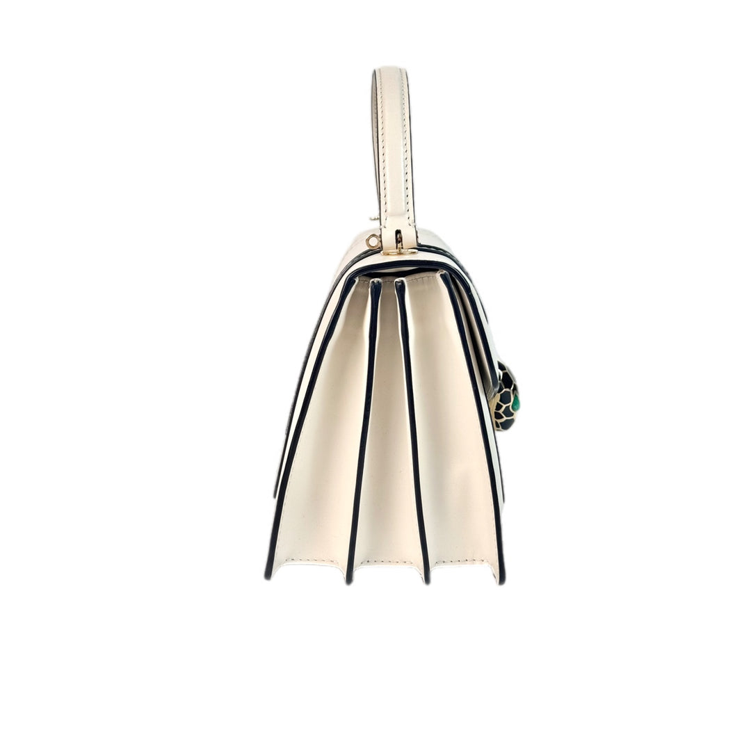 Bvlgari Serpenti Bag Top Handle Mini White
