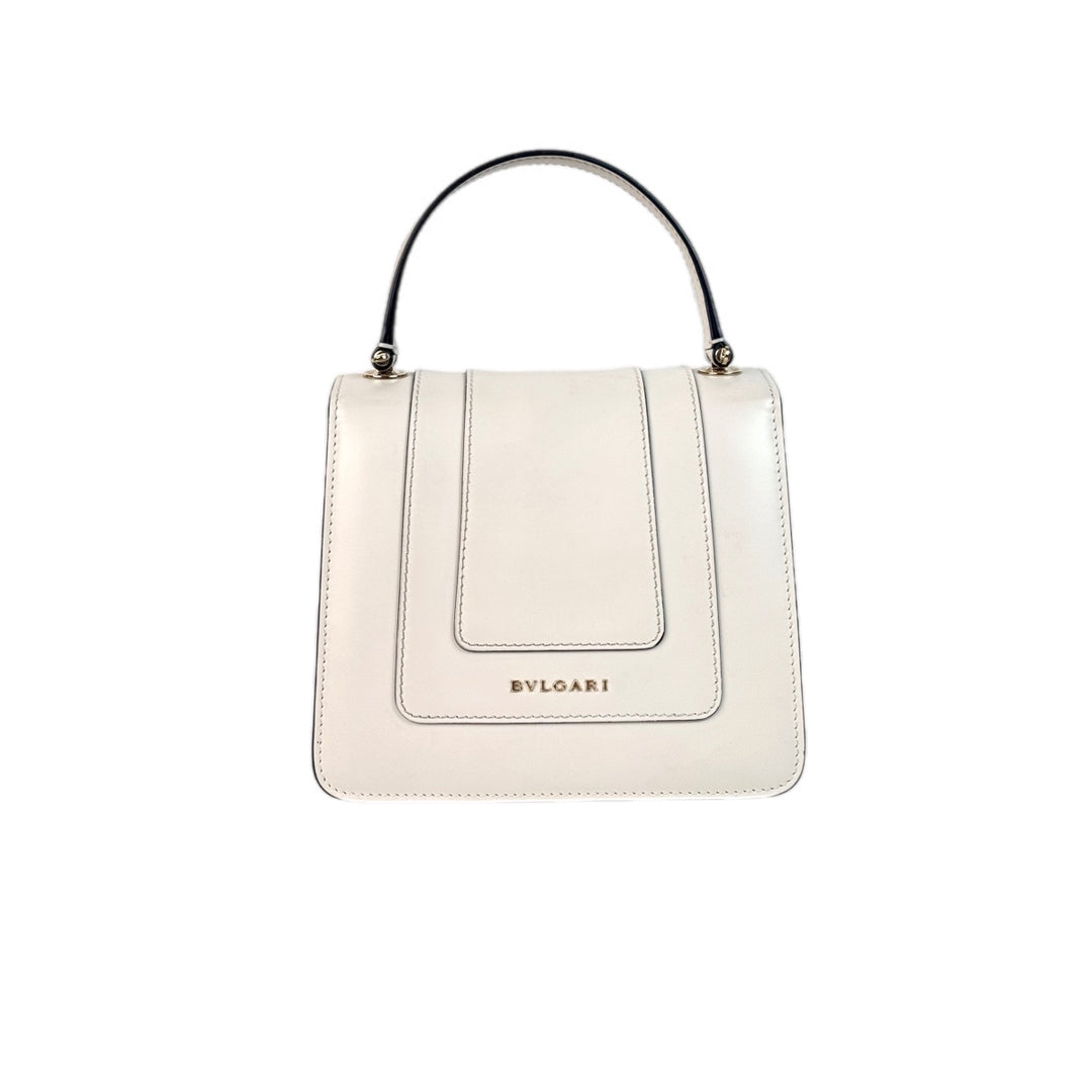 Bvlgari Serpenti Bag Top Handle Mini White