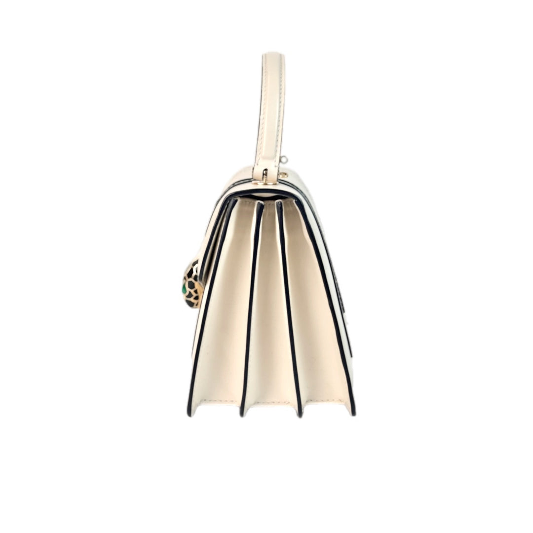 Bvlgari Serpenti Bag Top Handle Mini White