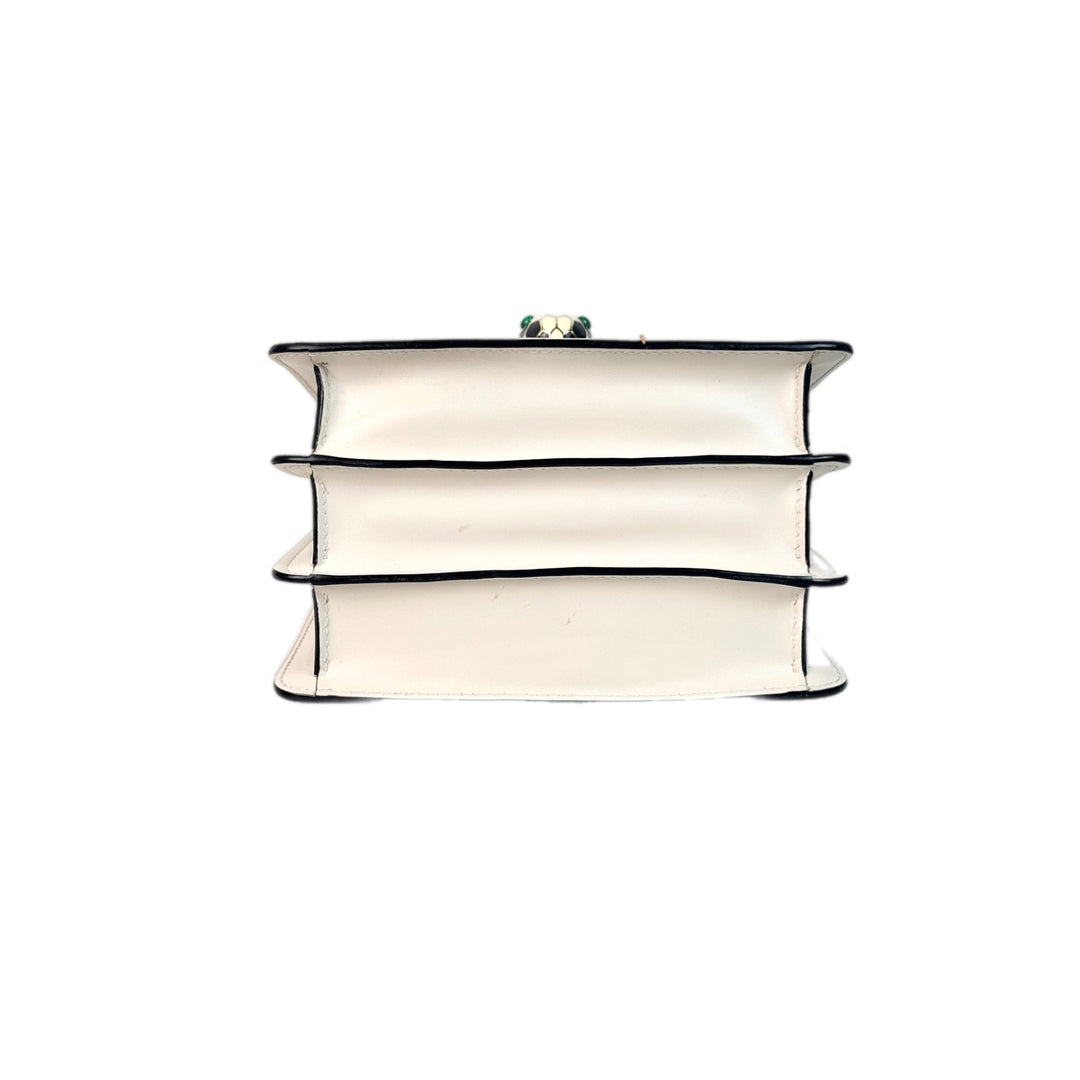 Bvlgari Serpenti Bag Top Handle Mini White