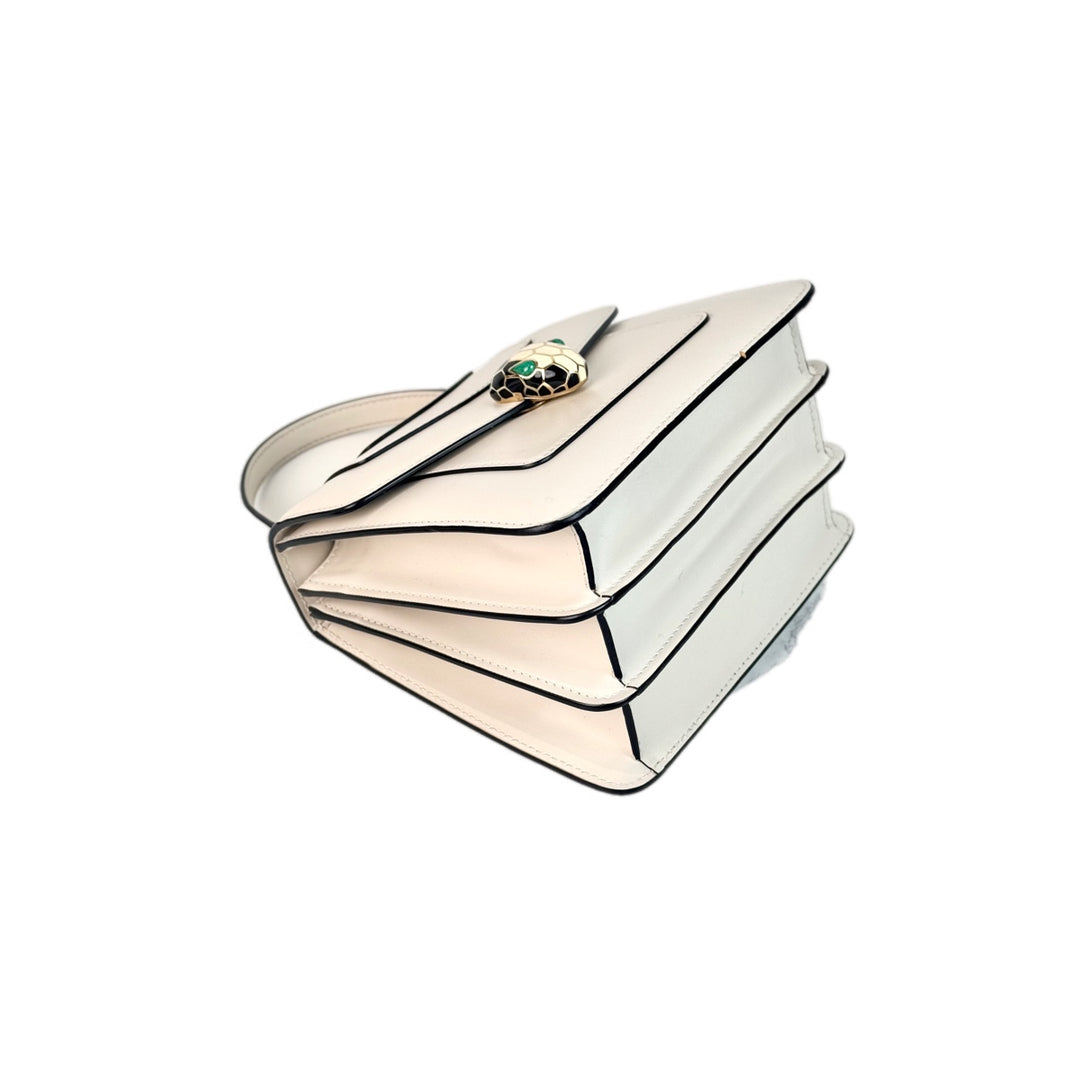 Bvlgari Serpenti Bag Top Handle Mini White