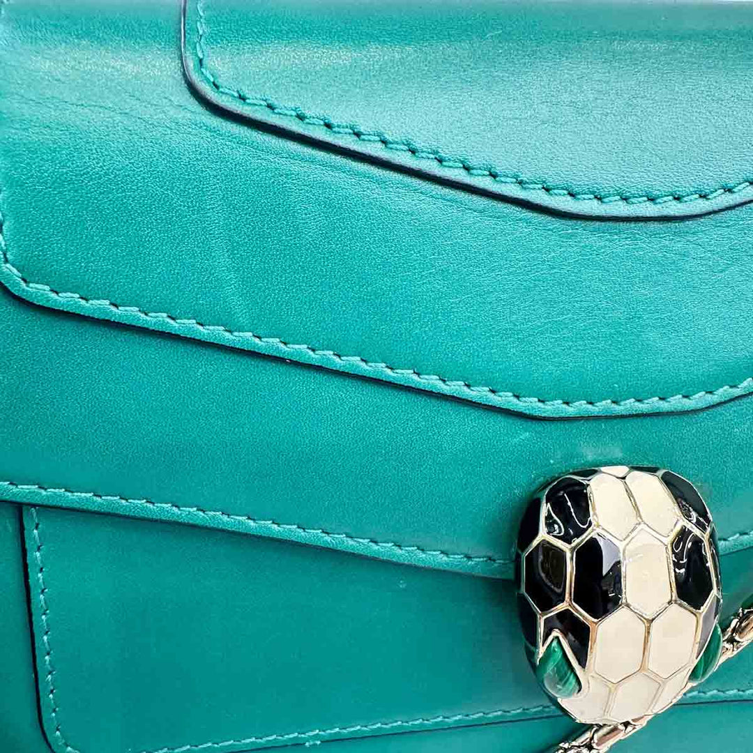 Bvlgari Green Mini Serpenti Chain Bag