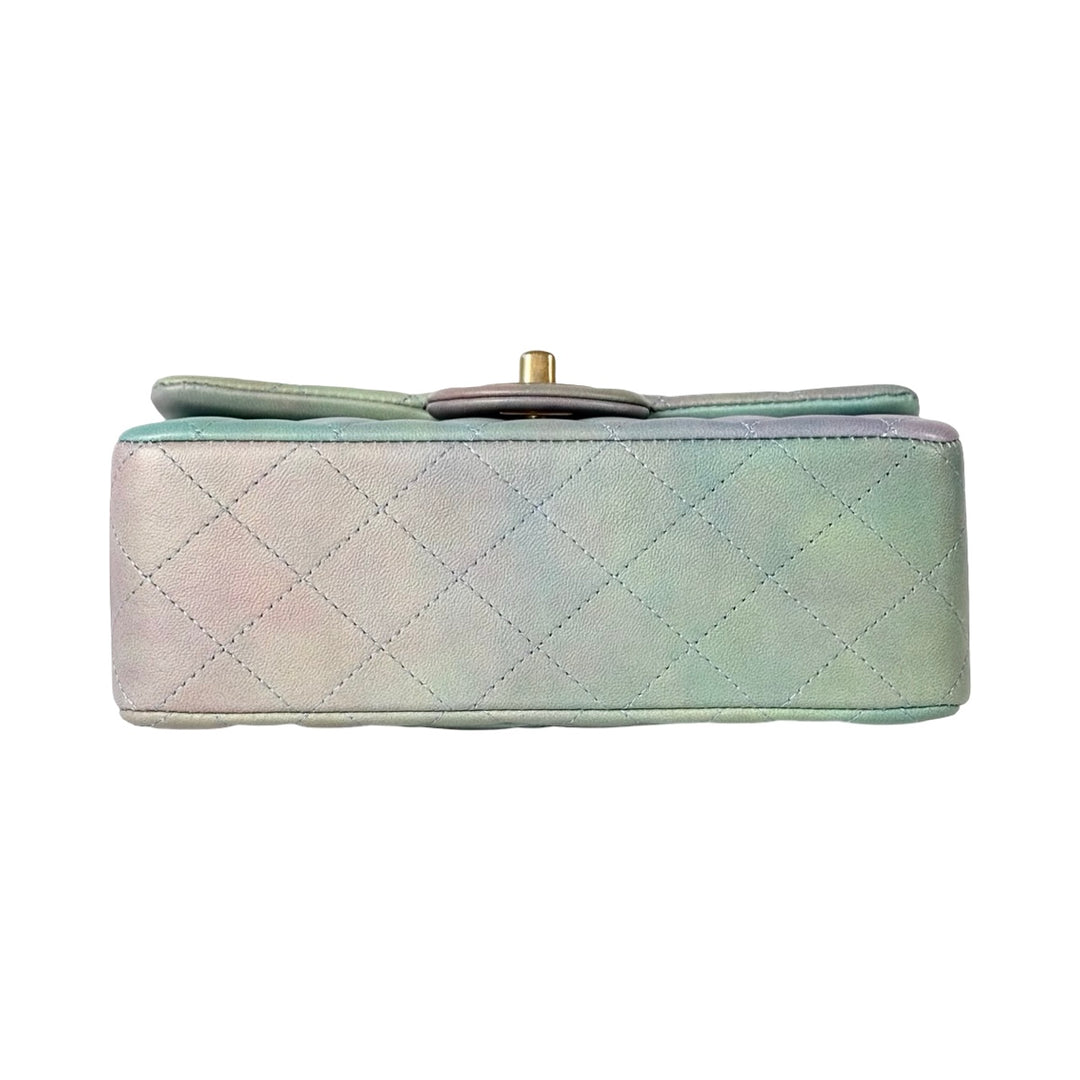Chanel Classic Flap Mini Bag with Handle Green