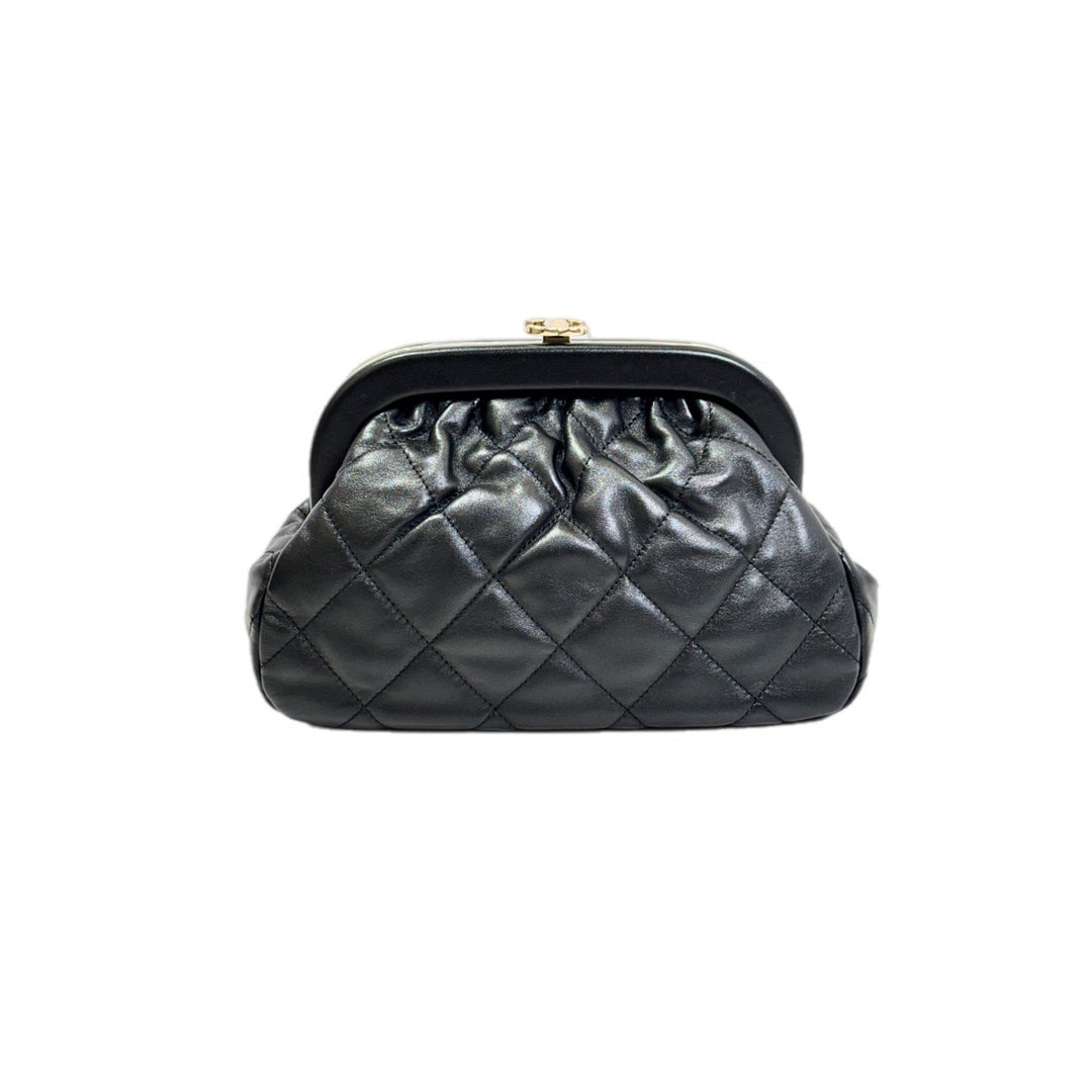 Chanel Black Evening Chain Clutch Bag