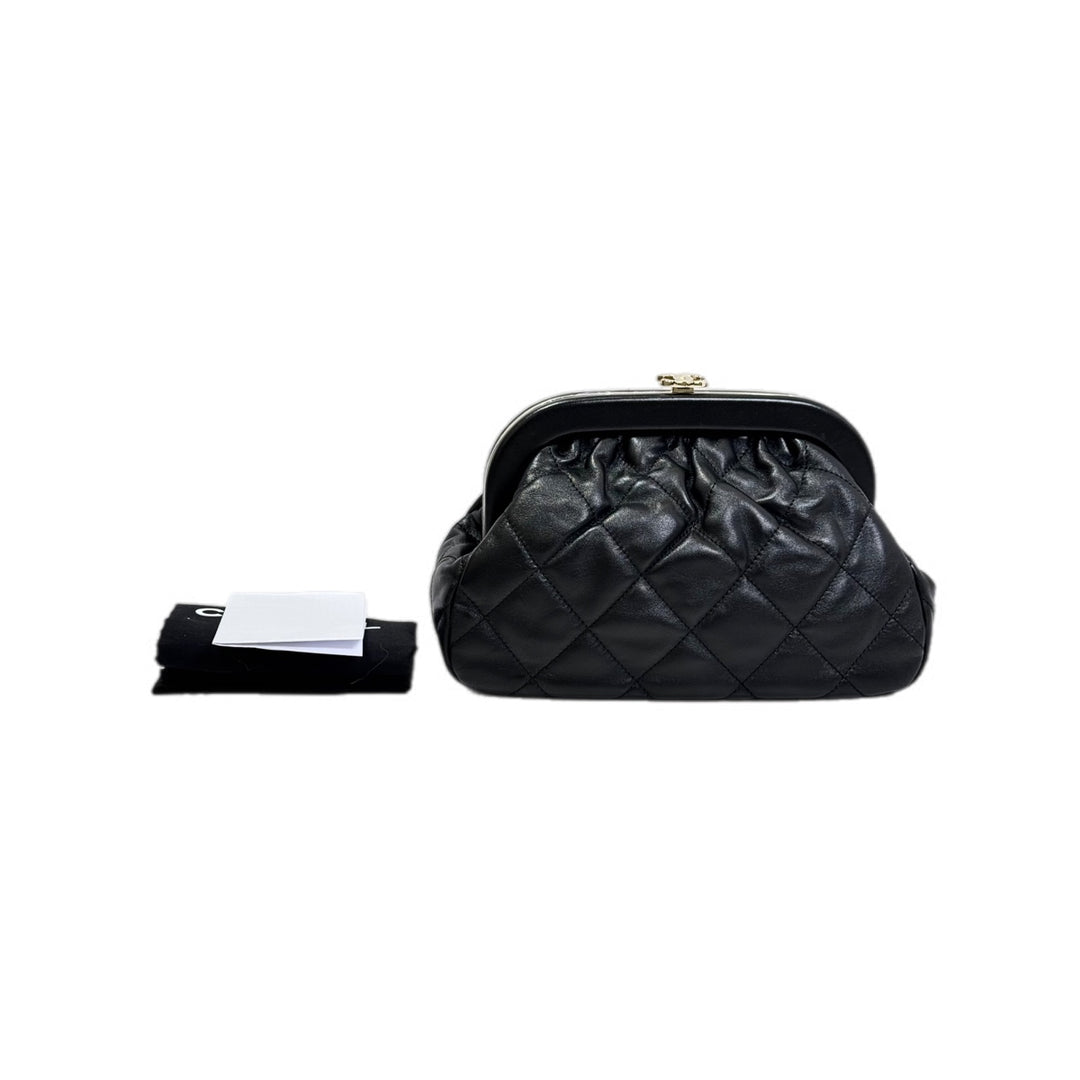 Chanel Black Evening Chain Clutch Bag