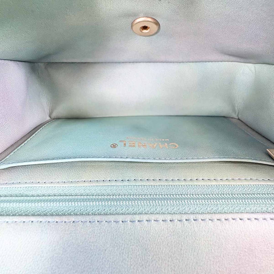 Chanel Classic Flap Mini Bag with Handle Green