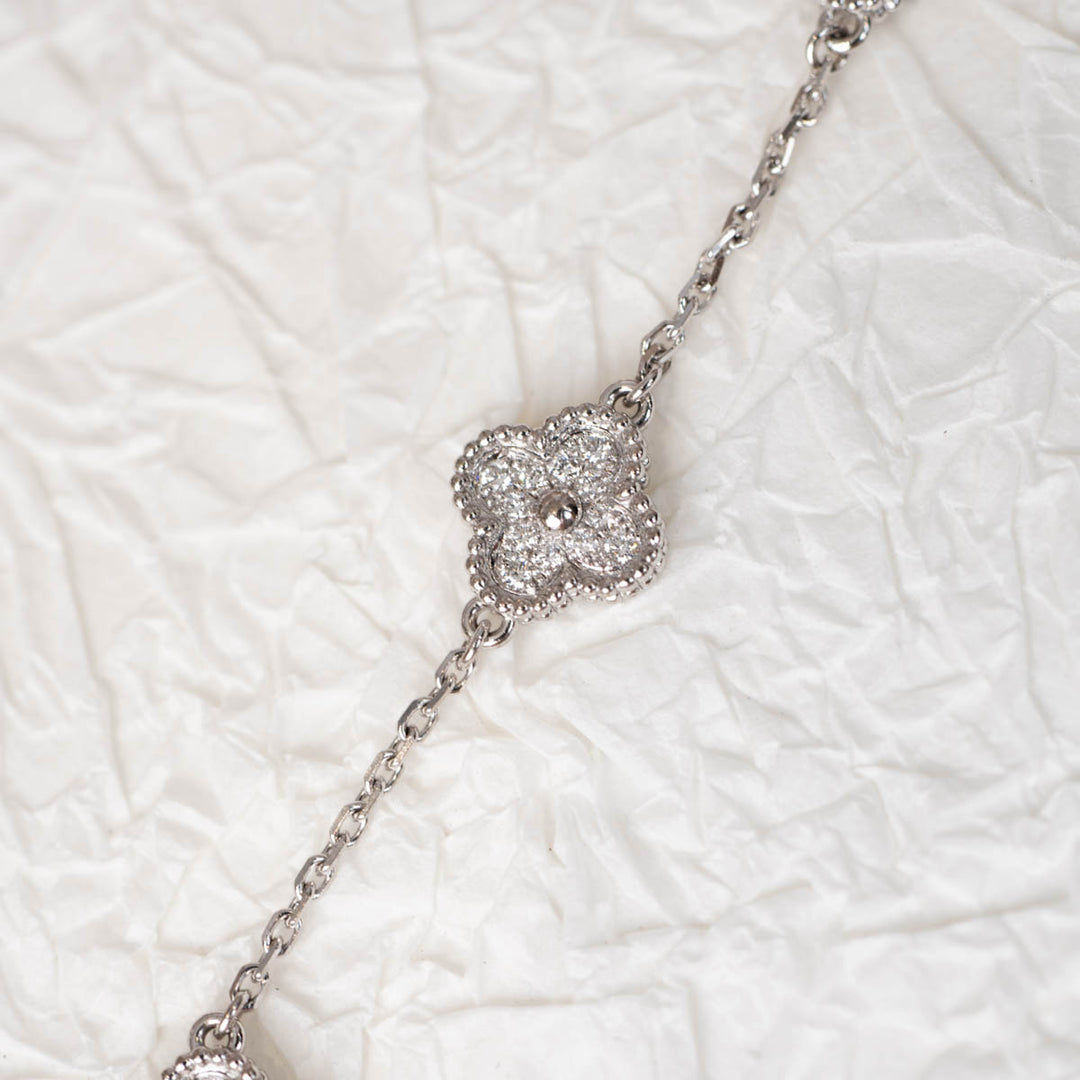 VCA Sweet Alhambra Diamond Bracelet 6 Motifs