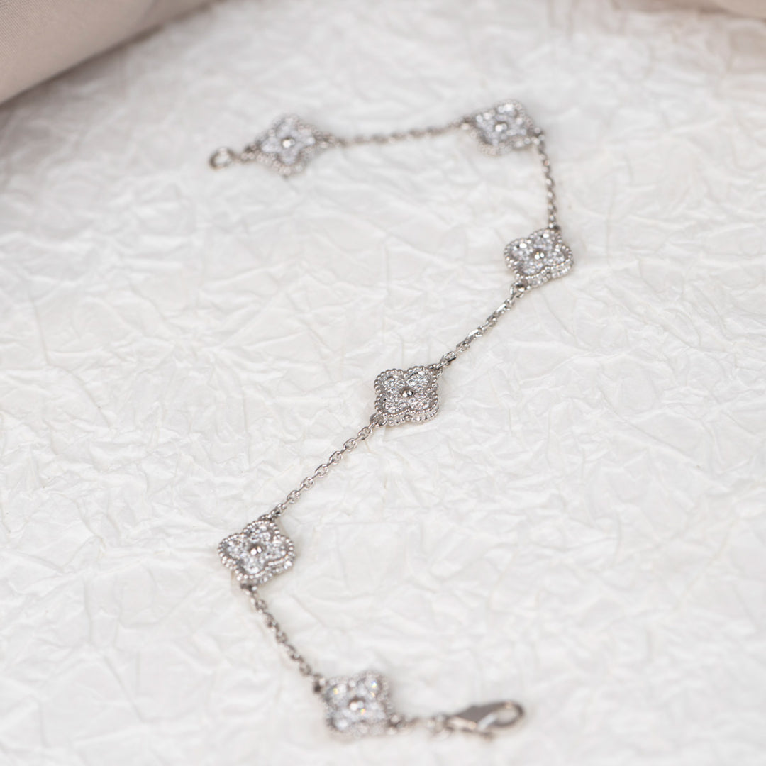 VCA Sweet Alhambra Diamond Bracelet 6 Motifs