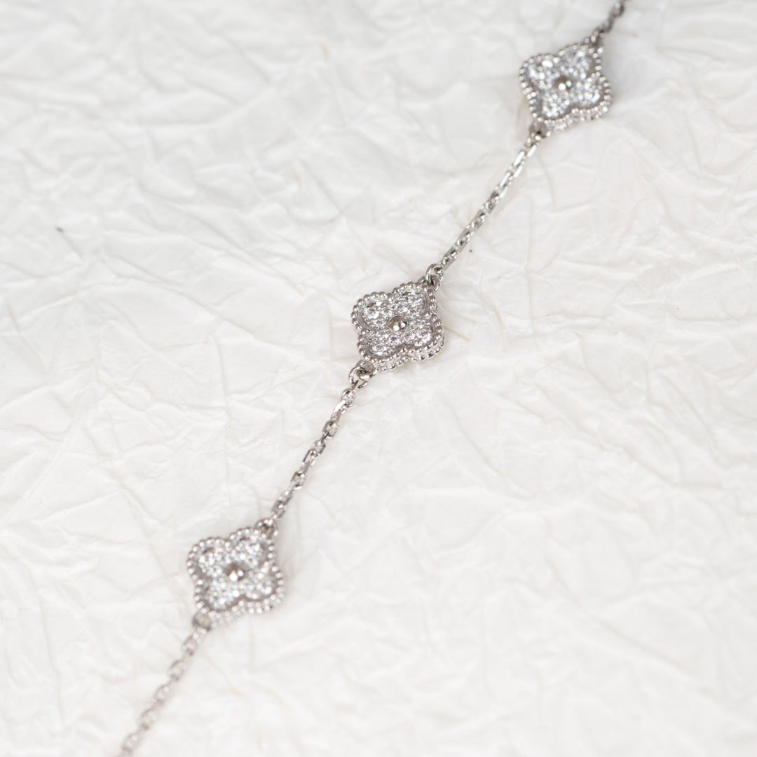 VCA Sweet Alhambra Diamond Bracelet 6 Motifs