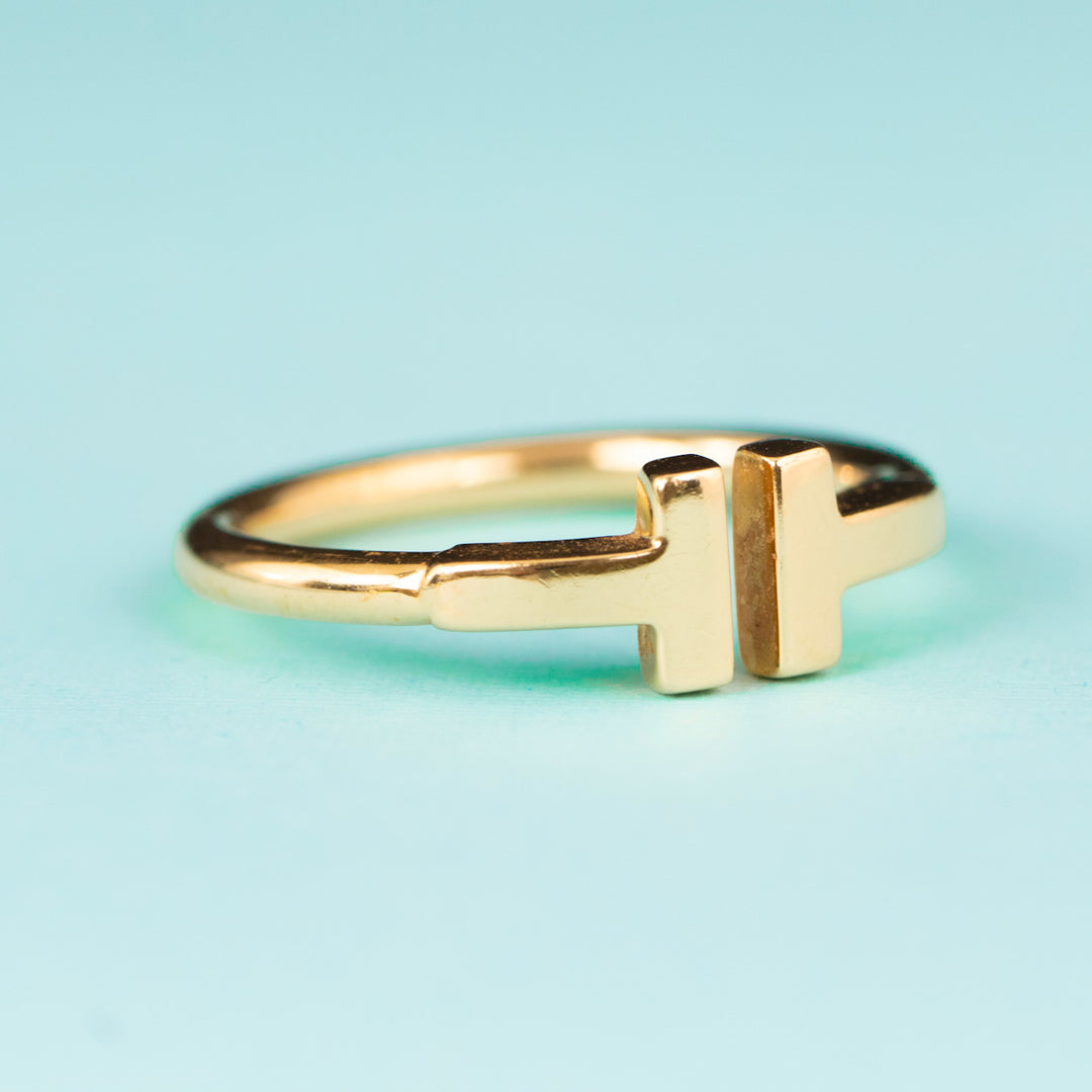 Tiffany 18k Gold Jewelry  Ring T Wire Rose Gold 52