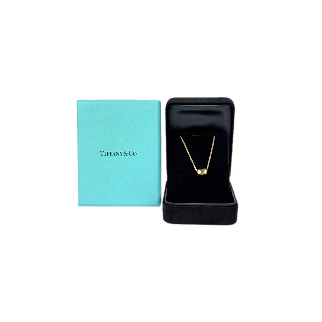 Tiffany 18k Gold Jewelry  Necklace Bean Small