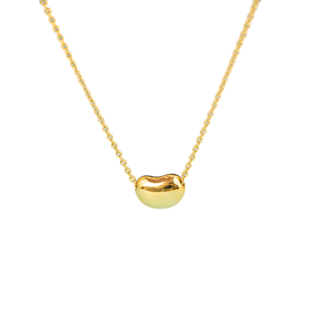 Tiffany 18k Gold Jewelry  Necklace Bean Small