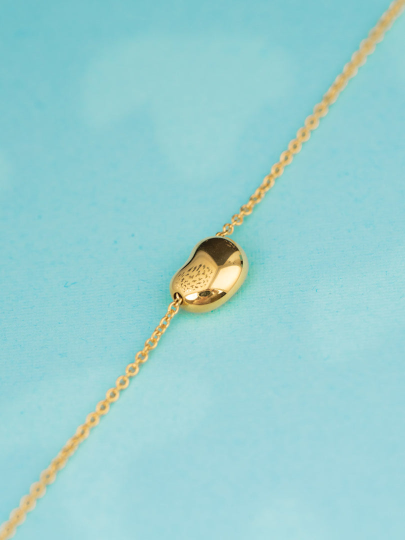 Tiffany 18k Gold Jewelry  Necklace Bean Small