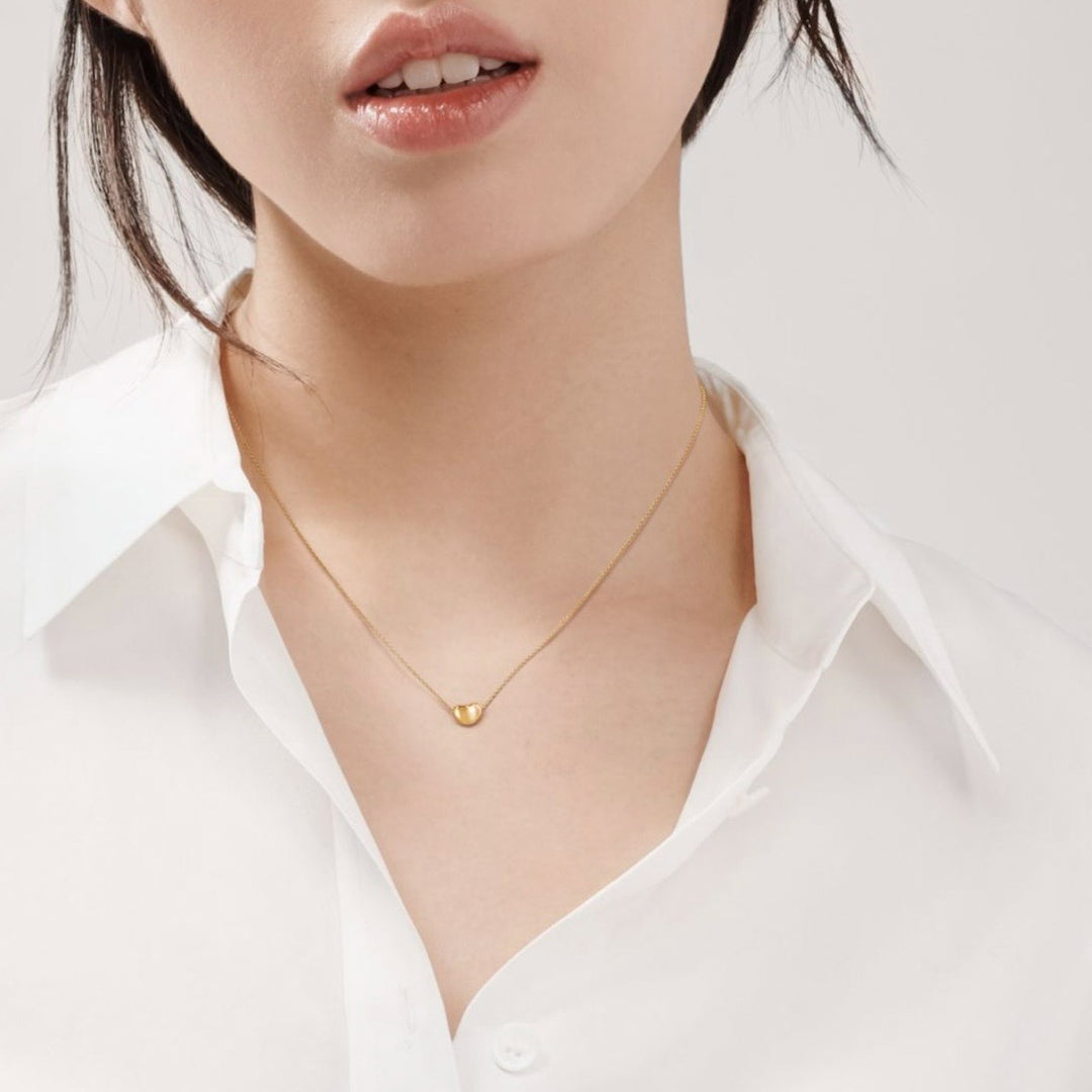 Tiffany 18k Gold Jewelry  Necklace Bean Small