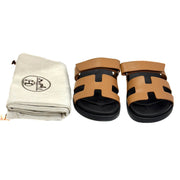 Hermes Brown Chypre Sandals - Jiaxyk